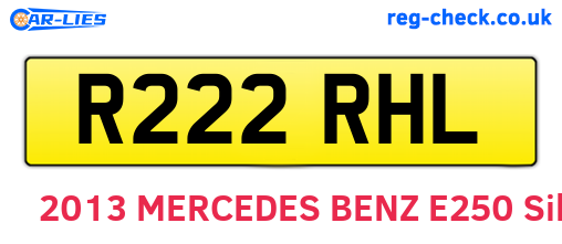 R222RHL are the vehicle registration plates.