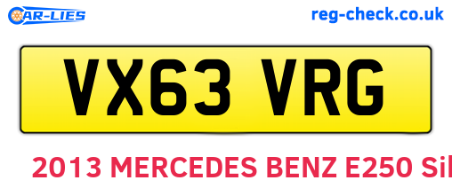 VX63VRG are the vehicle registration plates.
