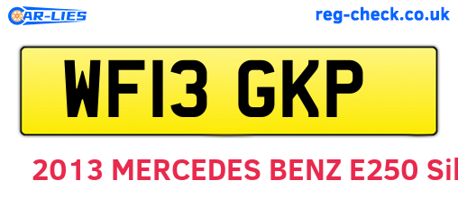 WF13GKP are the vehicle registration plates.