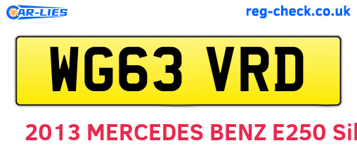 WG63VRD are the vehicle registration plates.