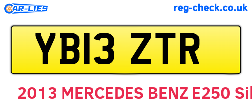 YB13ZTR are the vehicle registration plates.