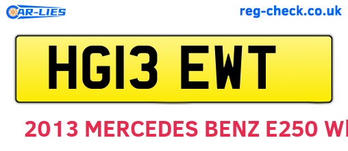 HG13EWT are the vehicle registration plates.
