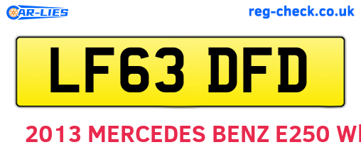 LF63DFD are the vehicle registration plates.