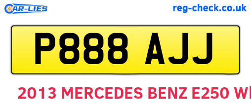 P888AJJ are the vehicle registration plates.