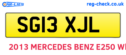 SG13XJL are the vehicle registration plates.