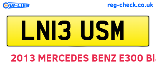 LN13USM are the vehicle registration plates.