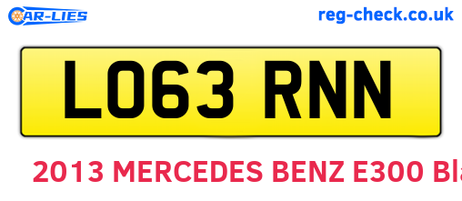 LO63RNN are the vehicle registration plates.