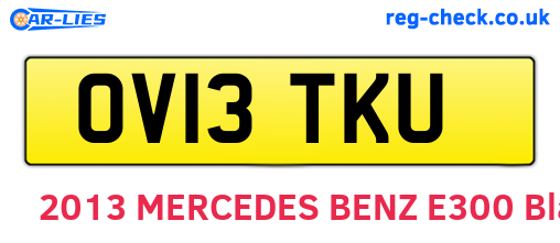 OV13TKU are the vehicle registration plates.