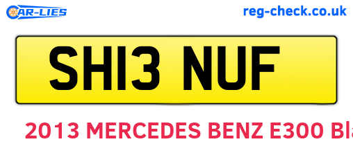 SH13NUF are the vehicle registration plates.