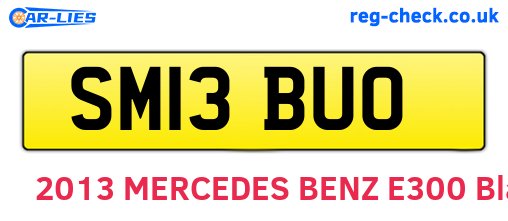 SM13BUO are the vehicle registration plates.