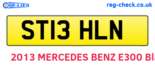 ST13HLN are the vehicle registration plates.