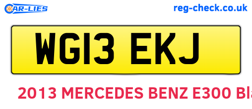 WG13EKJ are the vehicle registration plates.
