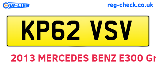 KP62VSV are the vehicle registration plates.