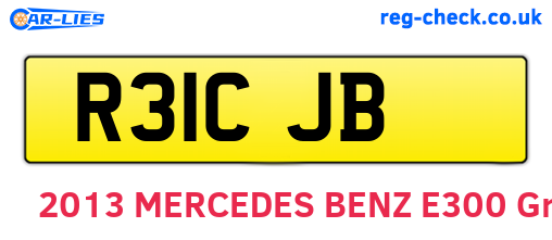 R31CJB are the vehicle registration plates.