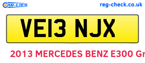 VE13NJX are the vehicle registration plates.