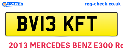 BV13KFT are the vehicle registration plates.
