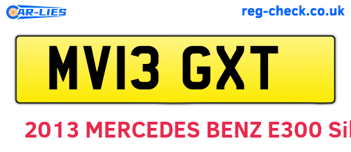 MV13GXT are the vehicle registration plates.
