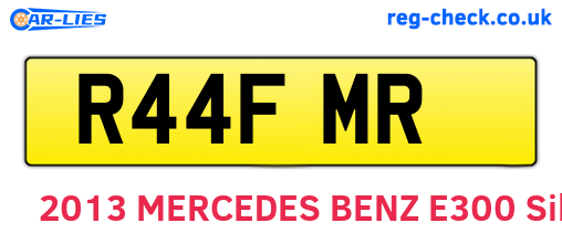 R44FMR are the vehicle registration plates.