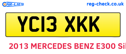 YC13XKK are the vehicle registration plates.