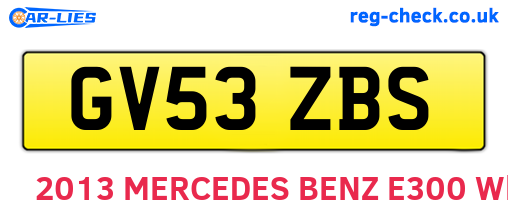 GV53ZBS are the vehicle registration plates.