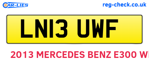 LN13UWF are the vehicle registration plates.