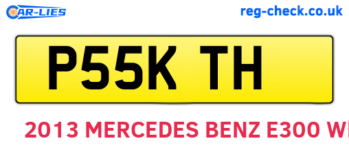 P55KTH are the vehicle registration plates.