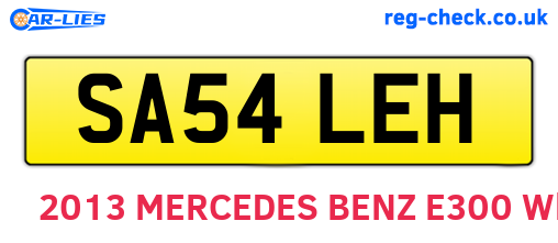 SA54LEH are the vehicle registration plates.