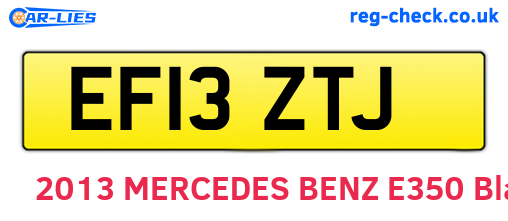 EF13ZTJ are the vehicle registration plates.