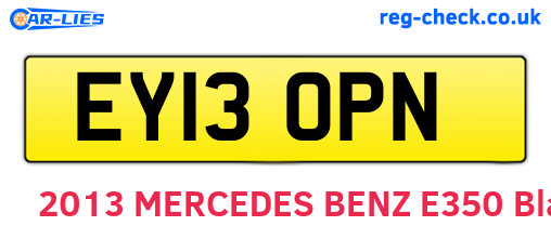 EY13OPN are the vehicle registration plates.