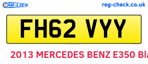 FH62VYY are the vehicle registration plates.