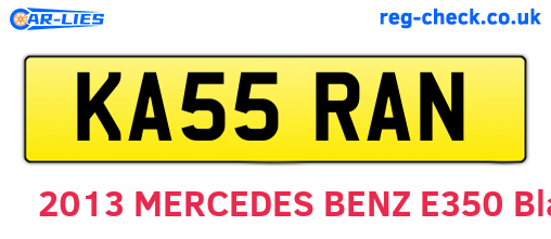 KA55RAN are the vehicle registration plates.