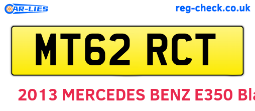 MT62RCT are the vehicle registration plates.