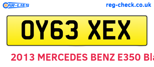 OY63XEX are the vehicle registration plates.