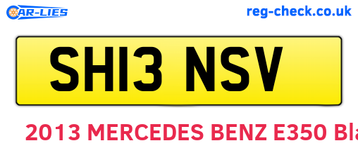 SH13NSV are the vehicle registration plates.