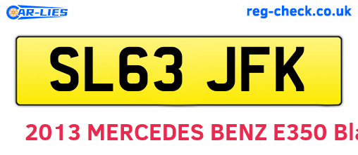 SL63JFK are the vehicle registration plates.