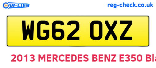 WG62OXZ are the vehicle registration plates.