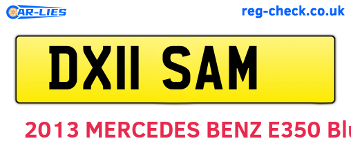 DX11SAM are the vehicle registration plates.