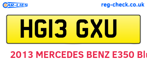 HG13GXU are the vehicle registration plates.