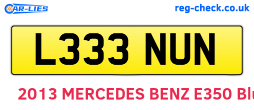 L333NUN are the vehicle registration plates.