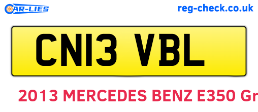 CN13VBL are the vehicle registration plates.