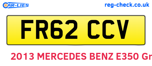 FR62CCV are the vehicle registration plates.