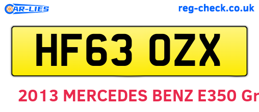HF63OZX are the vehicle registration plates.