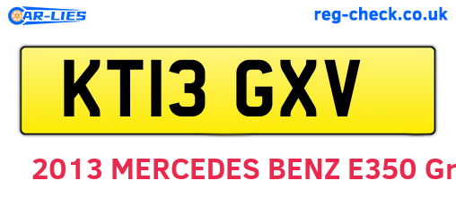 KT13GXV are the vehicle registration plates.