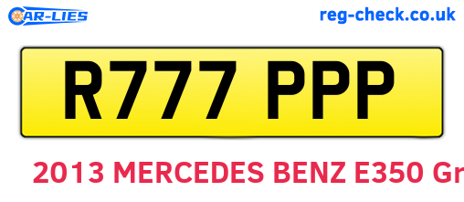 R777PPP are the vehicle registration plates.