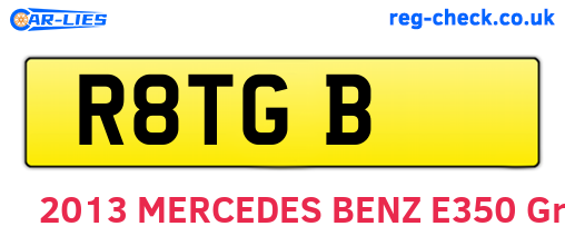 R8TGB are the vehicle registration plates.