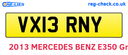 VX13RNY are the vehicle registration plates.