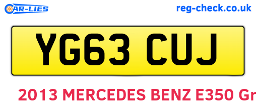 YG63CUJ are the vehicle registration plates.