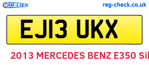 EJ13UKX are the vehicle registration plates.