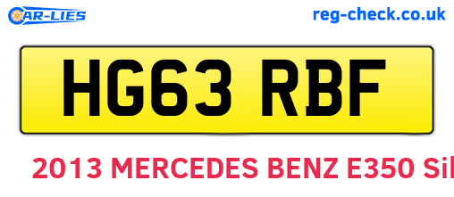 HG63RBF are the vehicle registration plates.