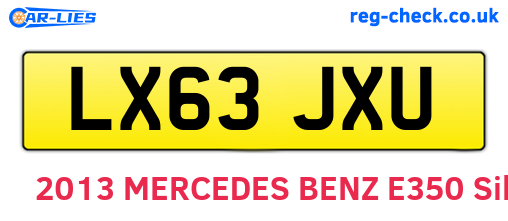 LX63JXU are the vehicle registration plates.